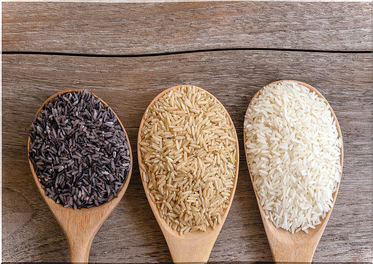 Rice of different types.