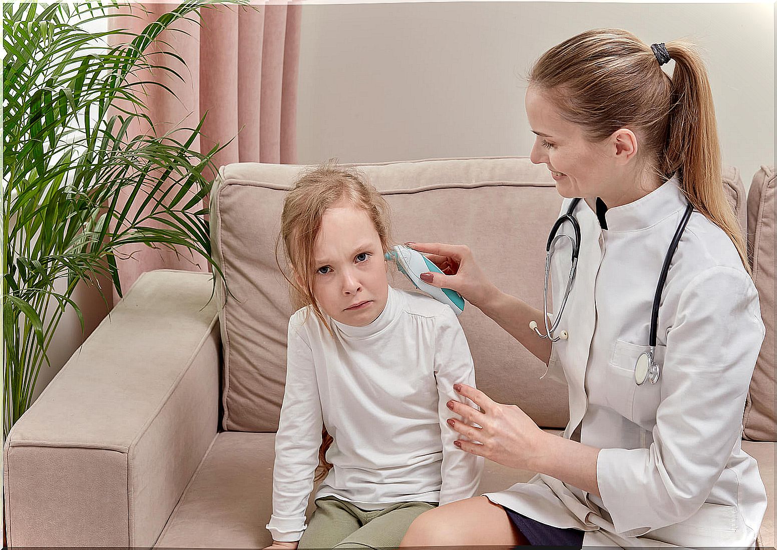 Little girl at the doctor's office.