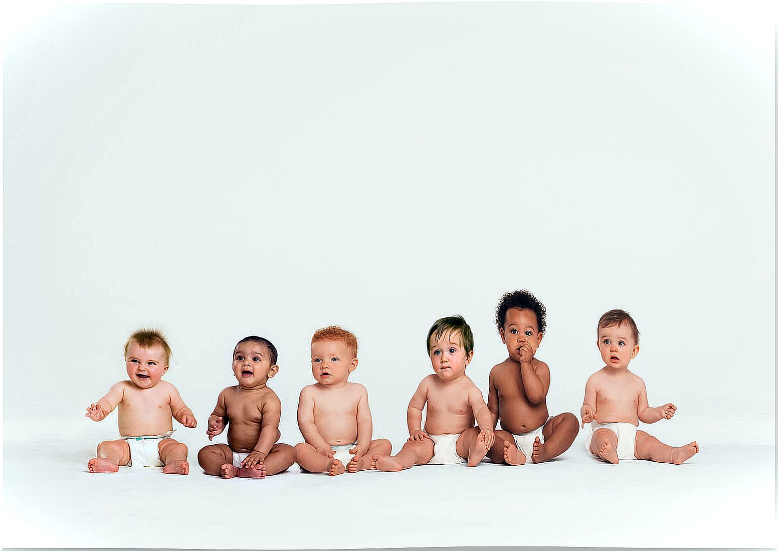 Babies of different races.