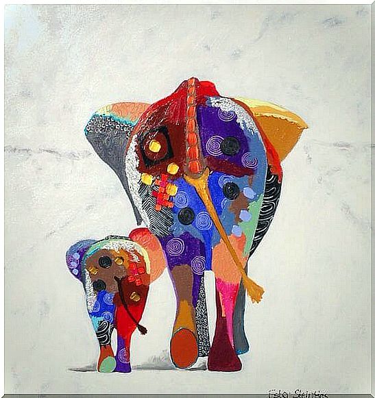 colorful elephant mom who teaches you to value yourself as a person