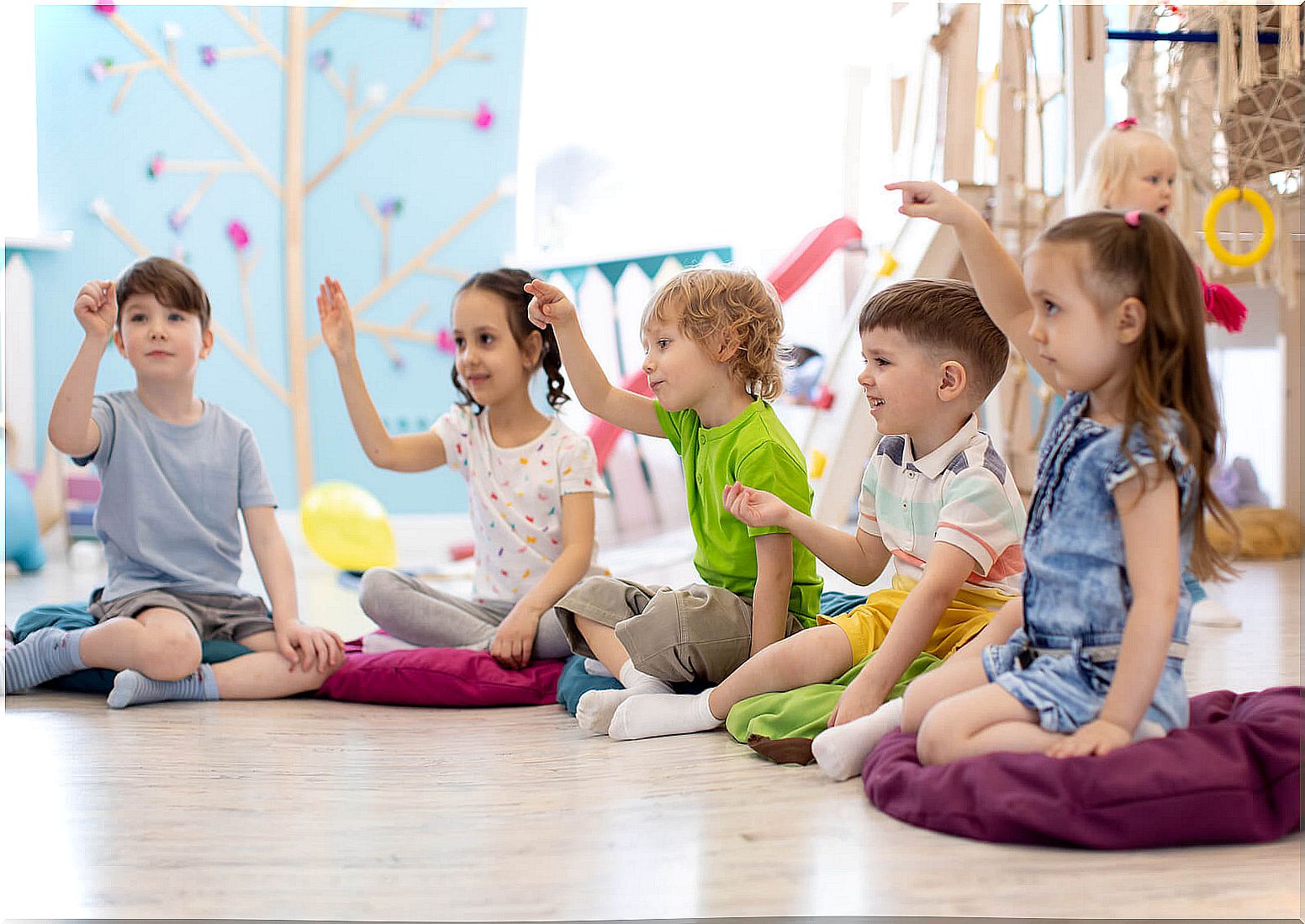 Child doing the magic circle for conflict resolution.